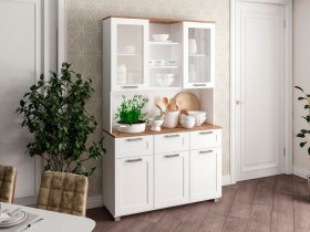 Буфет Катерини (дуб бельмунд/белое дерево) в Вагайцево - vagajcevo.mebel-nsk.ru | фото
