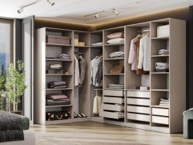 Гардеробная Эккервуд (меланж) в Вагайцево - vagajcevo.mebel-nsk.ru | фото
