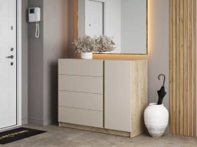 Комод Бостон  КМ-001 (дуб крафт серый/кашемир) в Вагайцево - vagajcevo.mebel-nsk.ru | фото