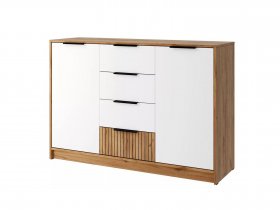 Комод КМ-002 Ивис (дуб крафт золотой/белый) в Вагайцево - vagajcevo.mebel-nsk.ru | фото