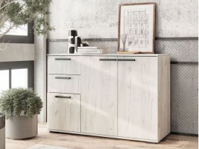 Комод Стандарт-3 NEW (дуб крафт белый) в Вагайцево - vagajcevo.mebel-nsk.ru | фото
