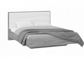 Кровать двуспальная 1,6 м «Миранда» Тип 1 (Дуб Гамильтон/Белый глянец) в Вагайцево - vagajcevo.mebel-nsk.ru | фото