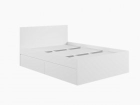 Кровать двуспальная с ящиками 1,4м Мадера-М1400 (белый) в Вагайцево - vagajcevo.mebel-nsk.ru | фото