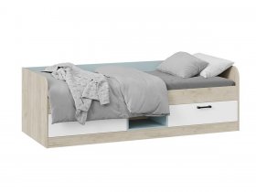 Кровать комбинированная «Оливер» Тип 1 401.003.000 (дуб крафт серый/белый/серо-голубой) в Вагайцево - vagajcevo.mebel-nsk.ru | фото