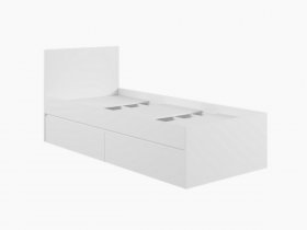 Кровать односпальная с ящиками 0,9м Мадера-М900 (белый) в Вагайцево - vagajcevo.mebel-nsk.ru | фото