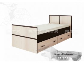 Кровать односпальная с ящиками 0,9м Сакура (BTS) в Вагайцево - vagajcevo.mebel-nsk.ru | фото