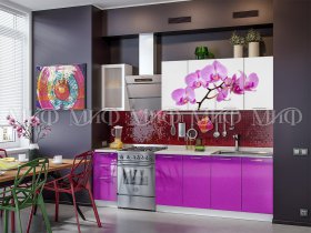 Кухонный гарнитур Орхидея (фиолетовый) в Вагайцево - vagajcevo.mebel-nsk.ru | фото