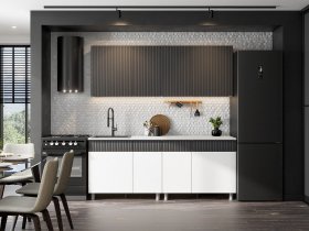 Кухонный гарнитур София (2,0м) (бланж/графит матовый) в Вагайцево - vagajcevo.mebel-nsk.ru | фото