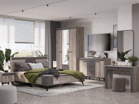 Модульная спальня Кассандра (дуб смоки/MF14) в Вагайцево - vagajcevo.mebel-nsk.ru | фото