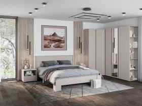 Модульная спальня Люмо (кашемир) в Вагайцево - vagajcevo.mebel-nsk.ru | фото