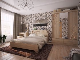 Модульная спальня Виктория-1 (дуб сонома) в Вагайцево - vagajcevo.mebel-nsk.ru | фото