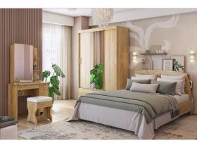 Модульная спальня Виктория-1 (дуб крафт золотой) в Вагайцево - vagajcevo.mebel-nsk.ru | фото