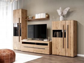 Модульная стенка Ницца (дуб вотан) в Вагайцево - vagajcevo.mebel-nsk.ru | фото