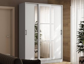 Шкаф-купе 1,6м «Стиль-2» (белый) в Вагайцево - vagajcevo.mebel-nsk.ru | фото