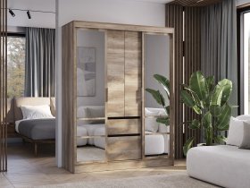 Шкаф-купе ШКК-06 Энигма (венге/дуб каньон) в Вагайцево - vagajcevo.mebel-nsk.ru | фото