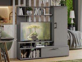 Стенка «Сиена» (графит серый) в Вагайцево - vagajcevo.mebel-nsk.ru | фото