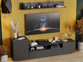 Стенка «Сильвия» (графит серый) в Вагайцево - vagajcevo.mebel-nsk.ru | фото