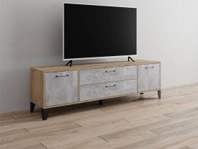 Тумба под ТВ Парус-13 (дуб крафт серый/цемент) в Вагайцево - vagajcevo.mebel-nsk.ru | фото